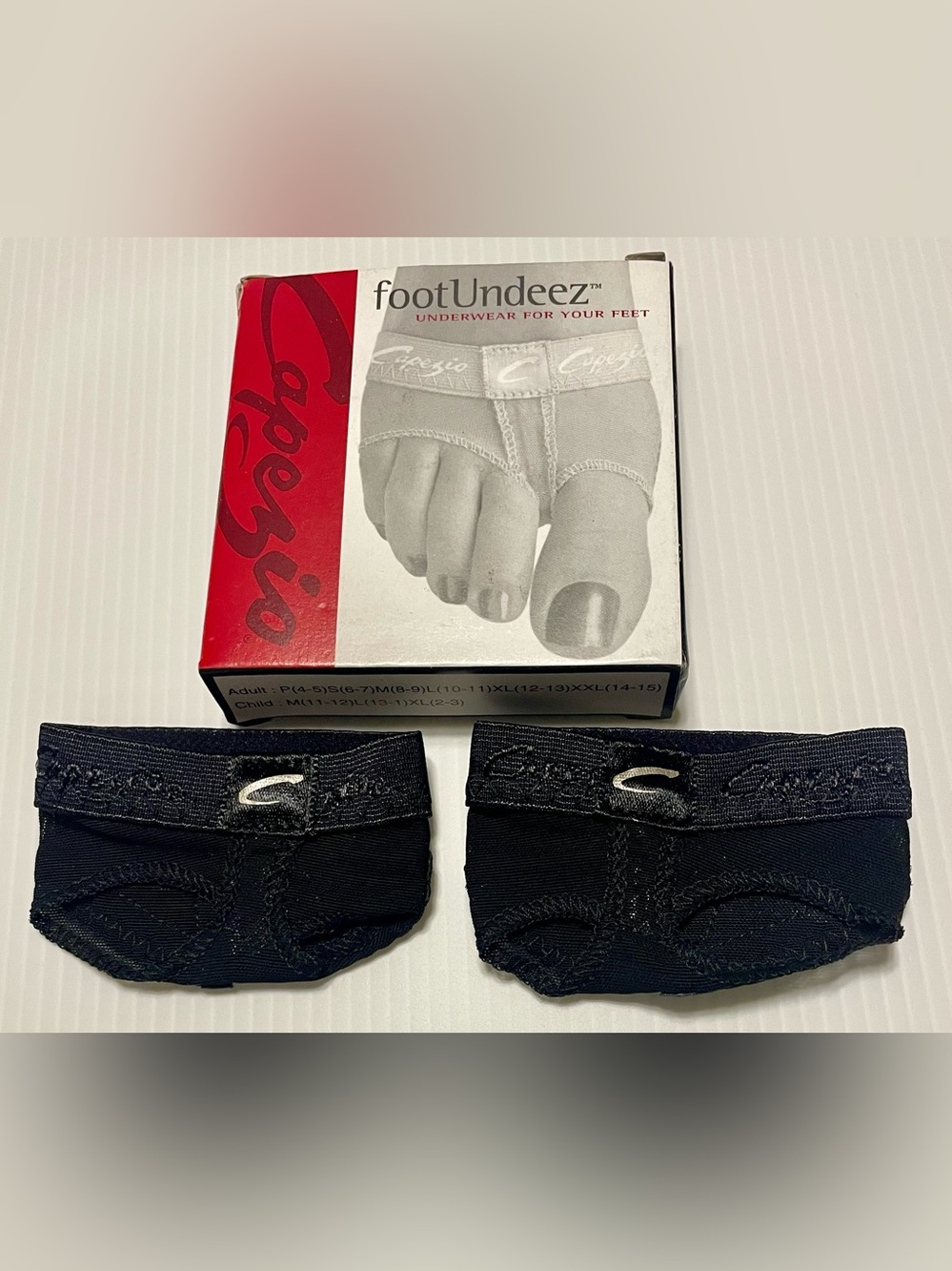Capezio Black FootUndeez Half-Toe Foot Underwear Dance - New - Size XS/P